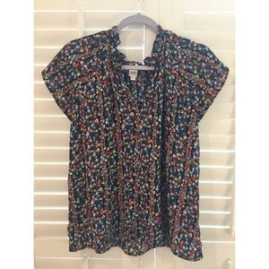 GAP flower print short sleeve blouse